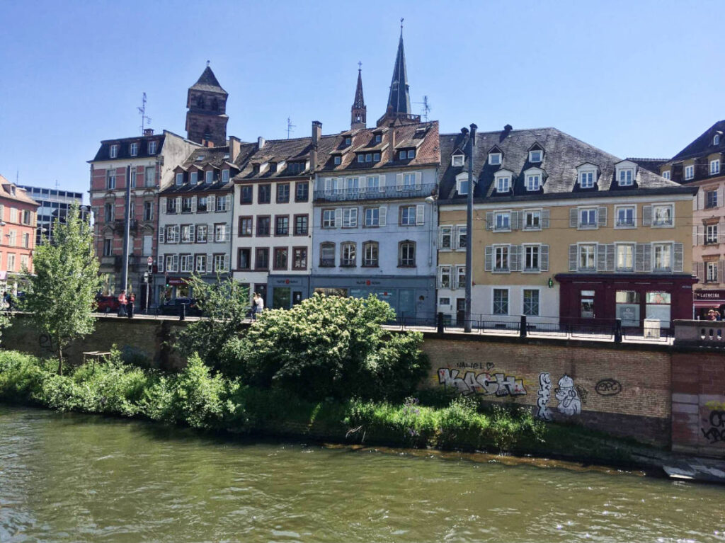 View of building under the clear blue sky in Strasbourg