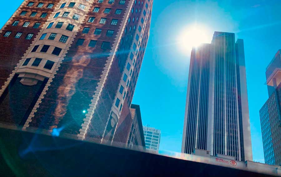 View of skyscrapers in Downtown Los Angeles