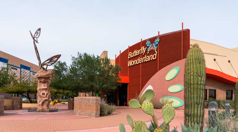 The Butterfly Wonderland building from the outside