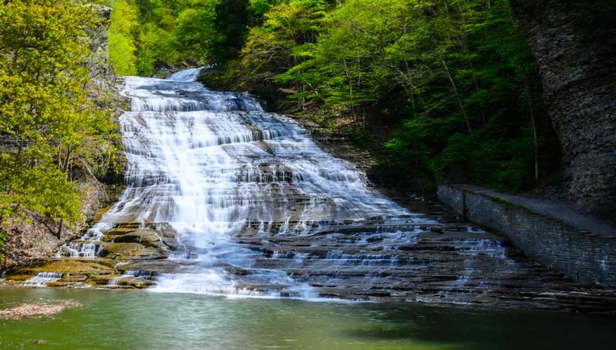 Water flowing in the Buttermilk Falls