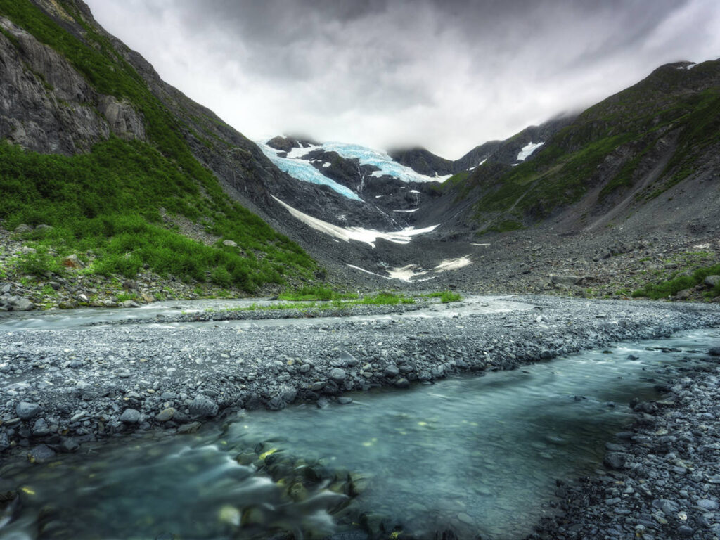View during a hike at the Byron Glacier Trail