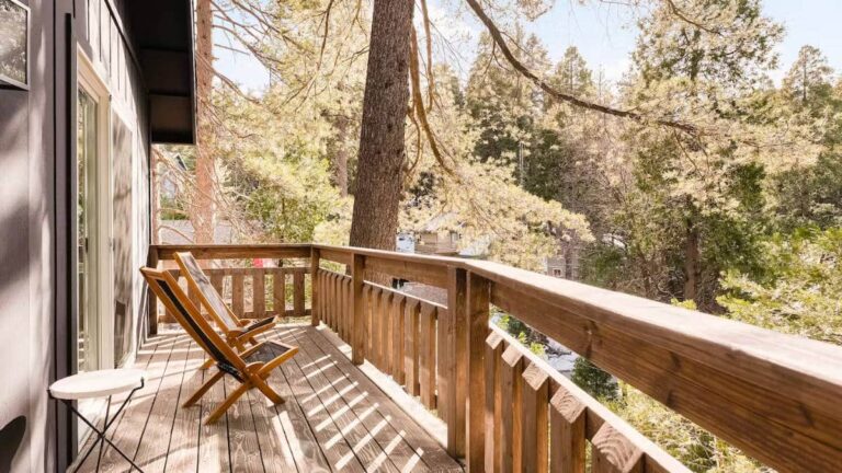 View from the balcony of Forest of Peace accommodation with an overlooking view
