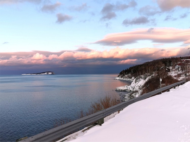 View of Cabot Trail during winter