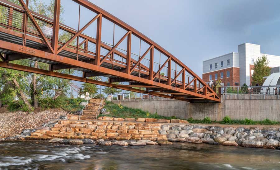 A bridge over the Cache la Poudre River