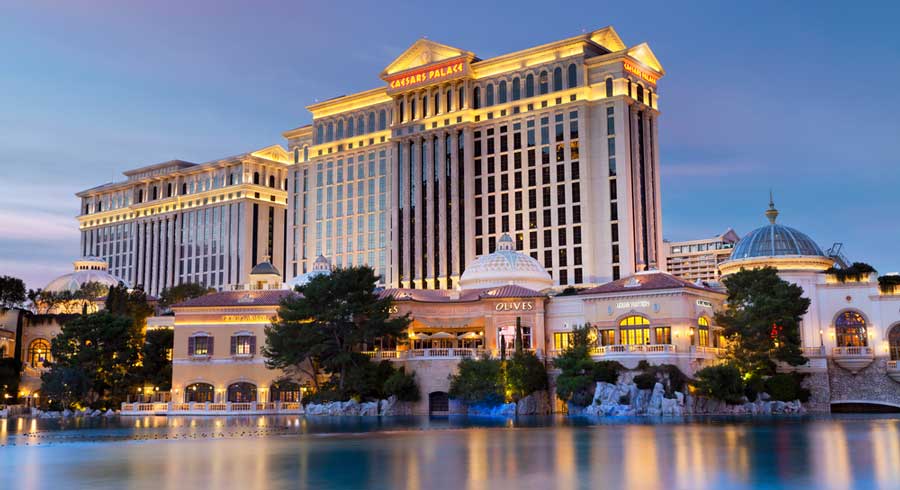 The Caesars Palace building from the outside