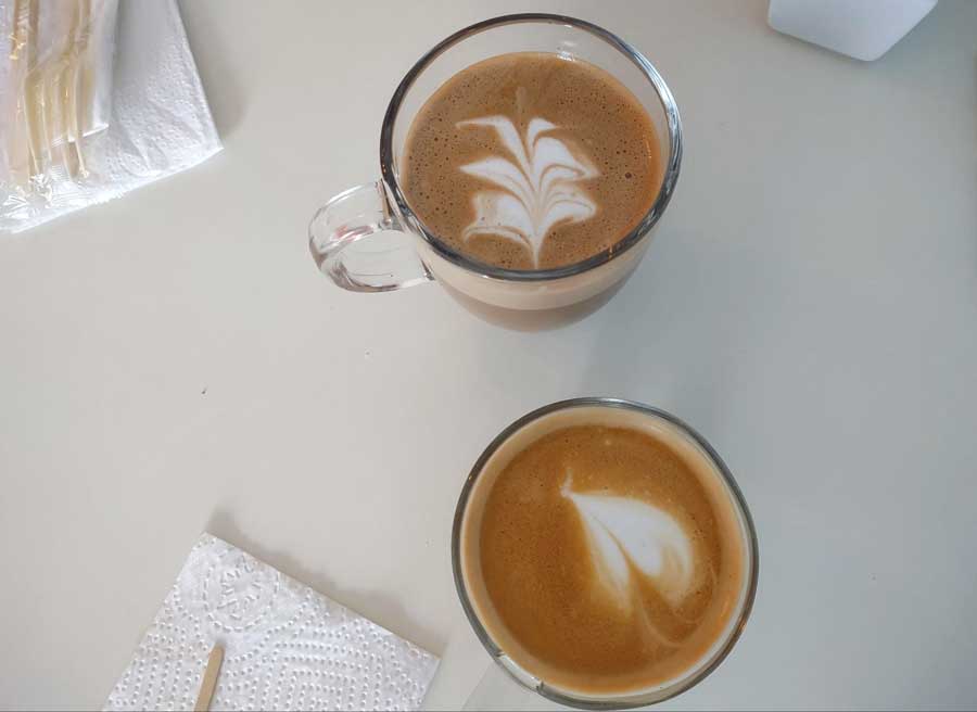 Two cups of Café con Leche