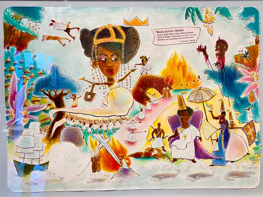 A colorful art displayed in California African American Museum 