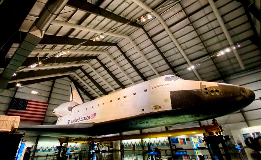 The Space shuttle Endeavor inside the California Science Center