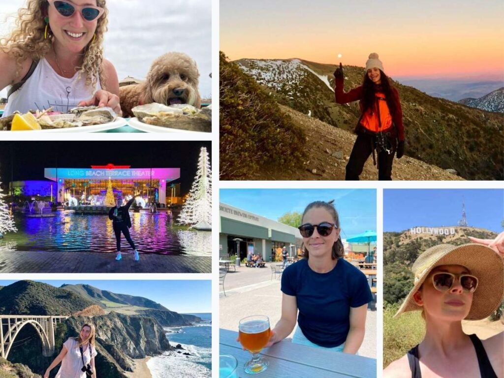 A photo collage of California writers
