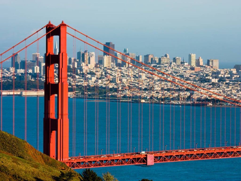 View of the Golden Gate Bridge in San Francisco, California