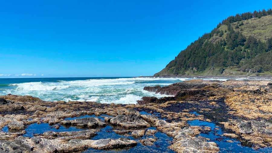 Clear blue sky over the California’s pacific coastline