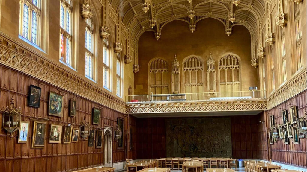 View from the inside of the Cambridge University’s King’s College