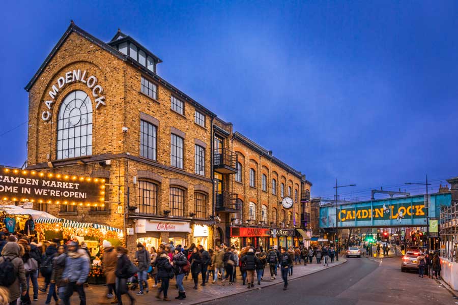 View of people at the Camden Market
