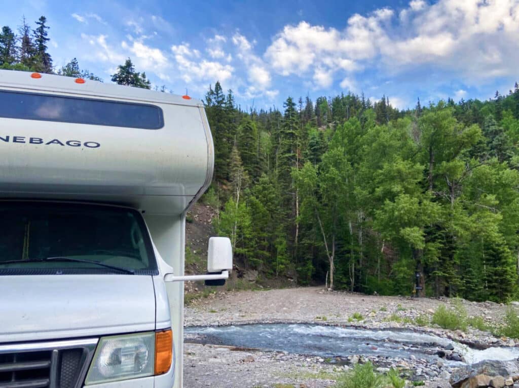 A campervan on the forest service land in Boulder