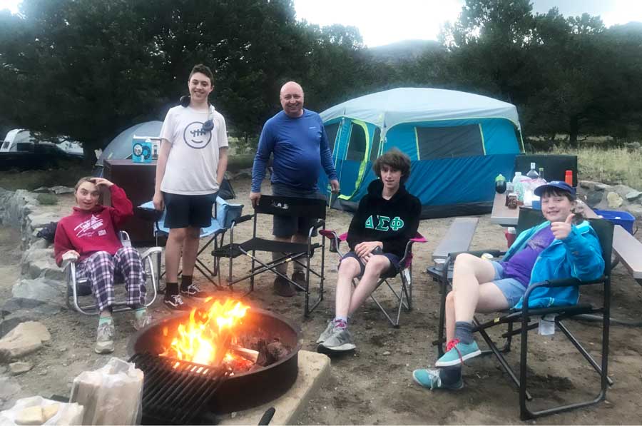 The author's family during one of their camping in Colorado