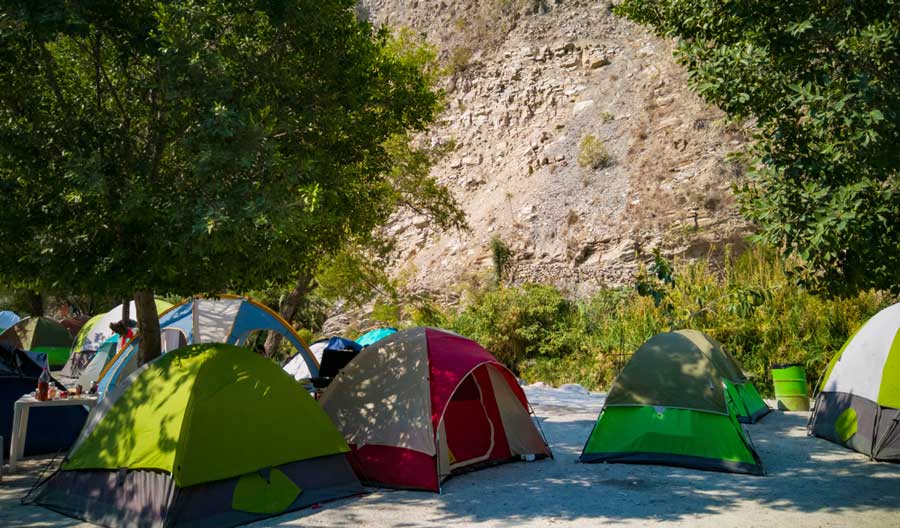 View of tents in Las Grutas de Tolantongo