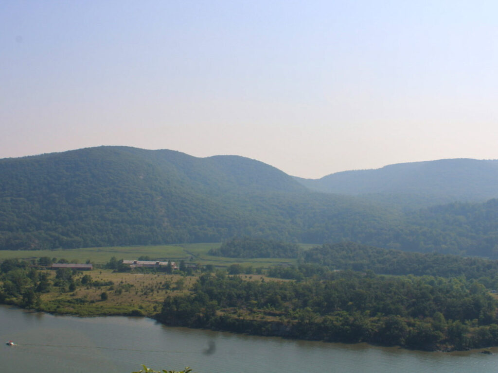 Overlooking view of the mountains
