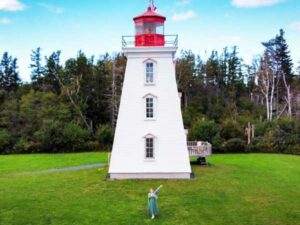 Taylor in one of the lighthouse in Prince Edward Island, Canada