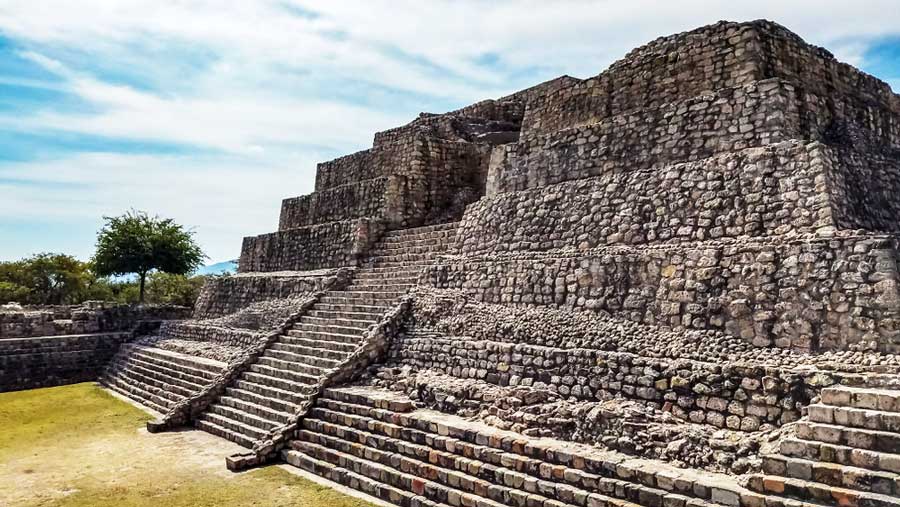 View of a pyramid in Cañada de la Virgen