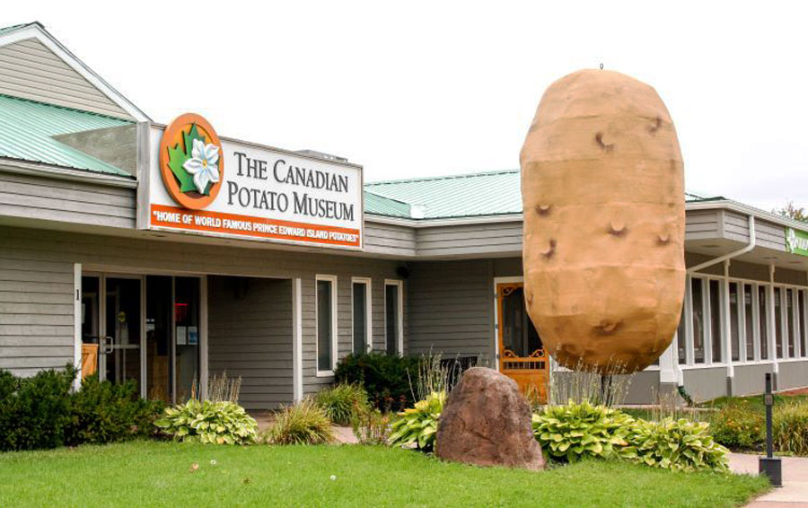 The outer facade of the Canadian Potato Museum in O'Leary