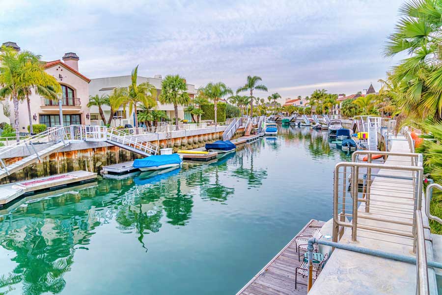 View of the clear Canals through Long Beach
