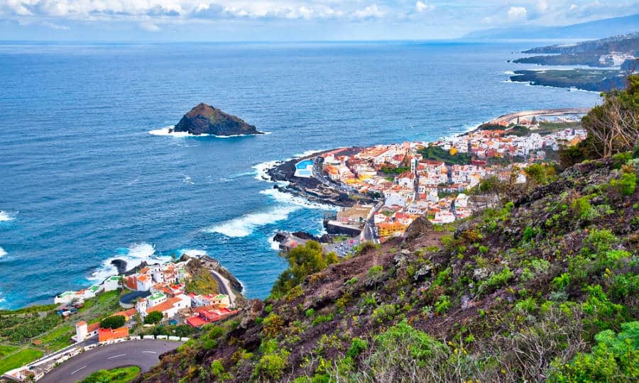 aerial view of the breathtaking landscapes and incredible beaches of Spain’s Canary Islands.