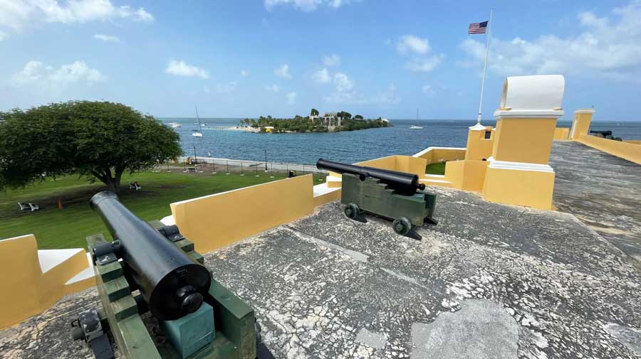 Cannons at the rooftop of Fort Christiansvaern