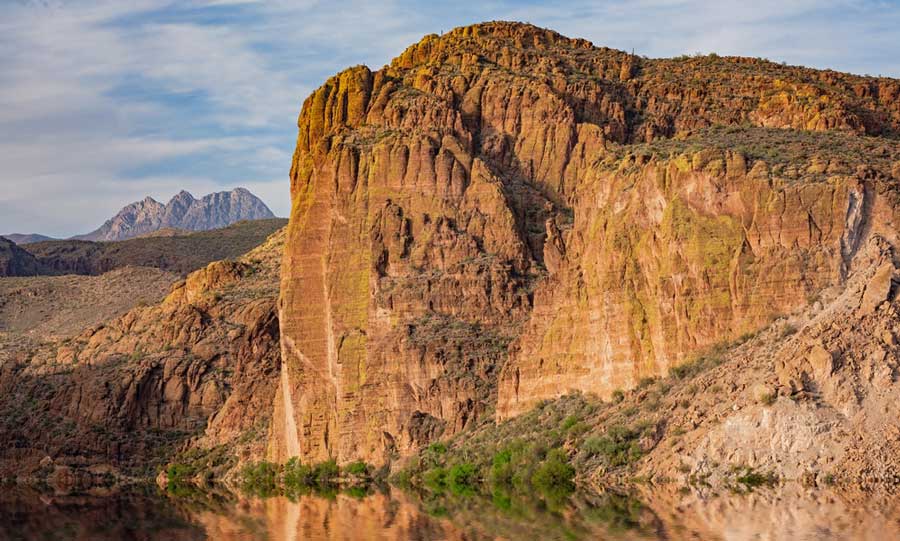 Canyon walls surrounding the Canyon Lake