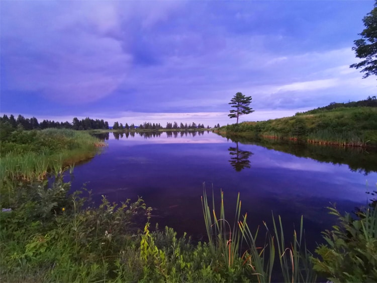 View of Cape Breton Island at dusk