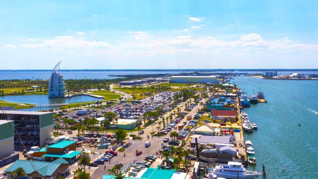 Aerial view of a port in Cape Canaveral