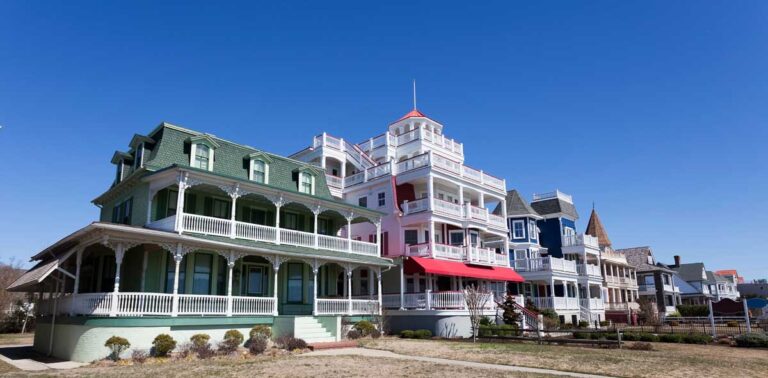 The colorful summer beach rentals