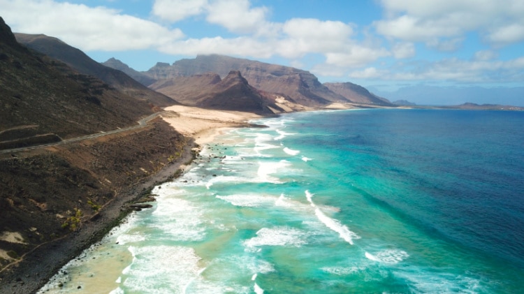 Cape Verde Beach Drone Shot