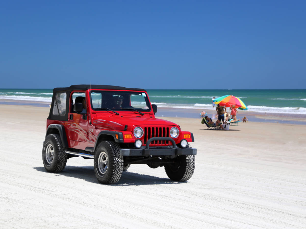 Clear blue sky over the Daytona Beach
