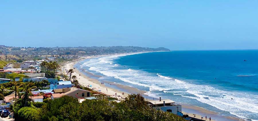 Overlooking view from the Carbon Beach in Malibu