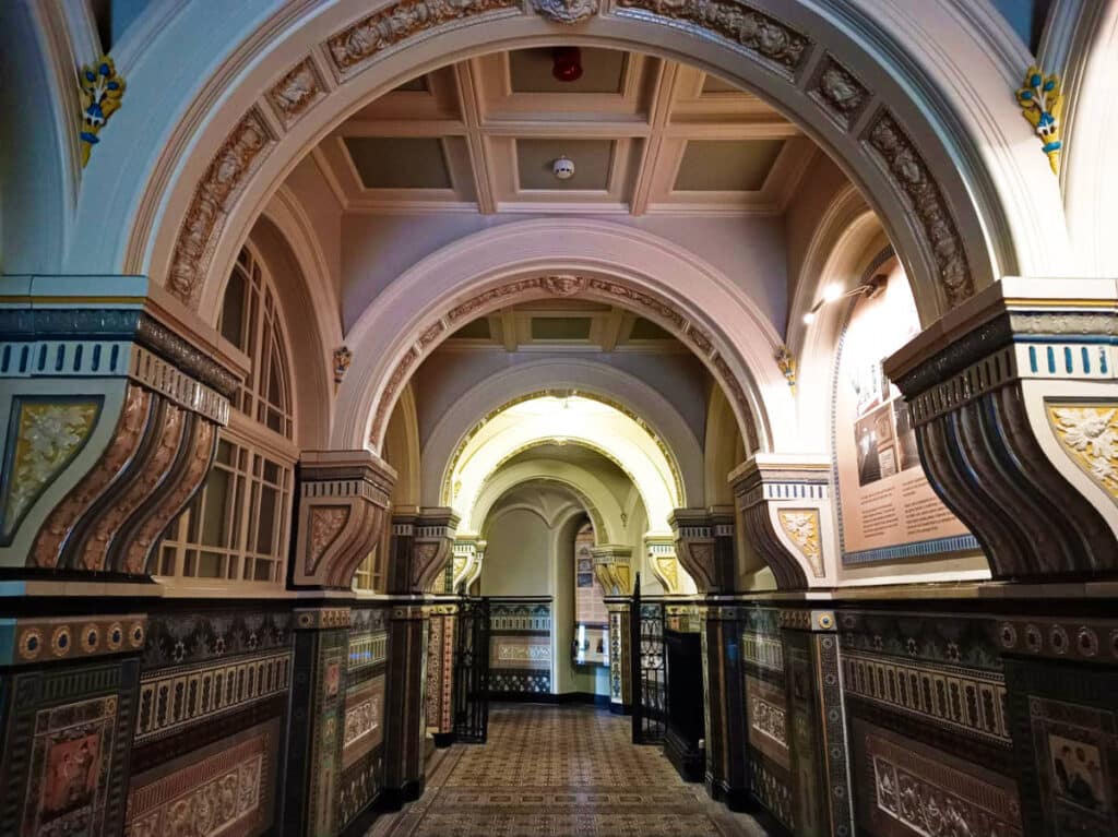 View of the tiled corridor of Cardiff Story Museum