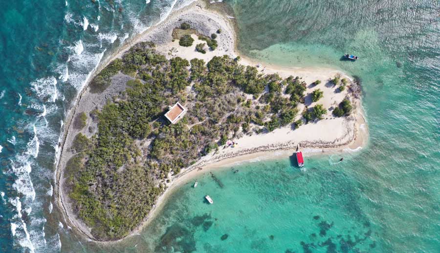 Aerial view of the Cardona Island