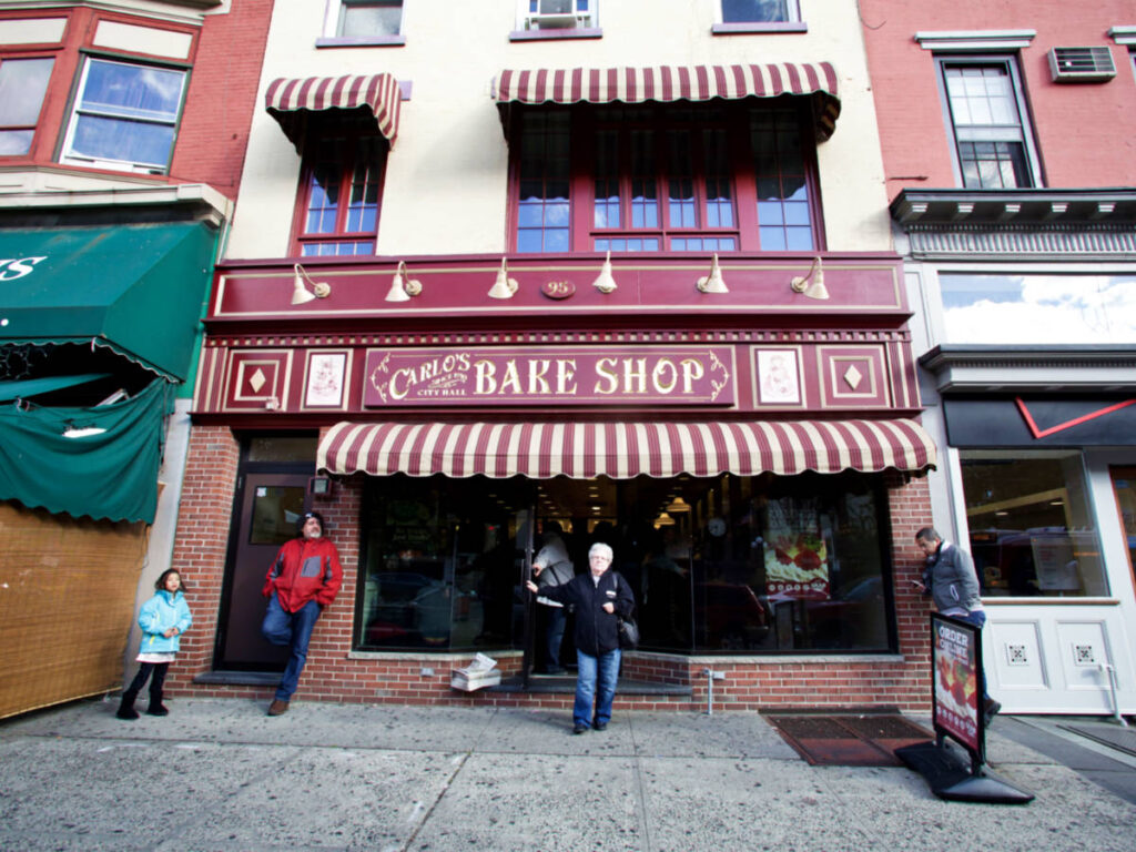 Storefront of the Carlo’s Bake Shop in Hoboken