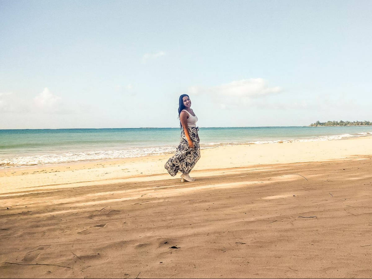 The author Vanessa Ramos posing for a photo in Carolina Public Beach