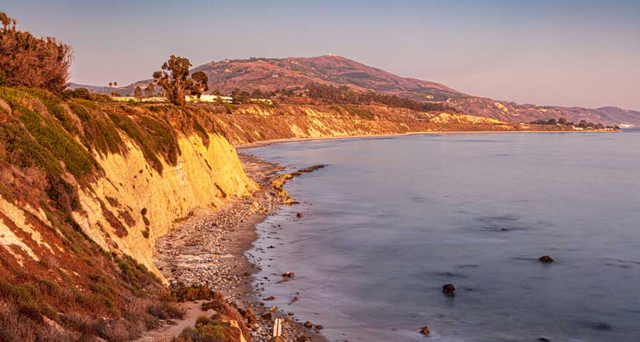 View from the Carpinteria City Beach during sunset