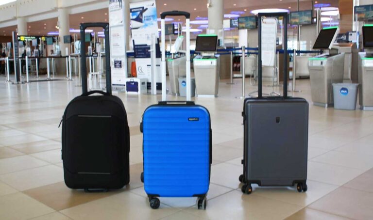 View of three Luggage Bags at the airport