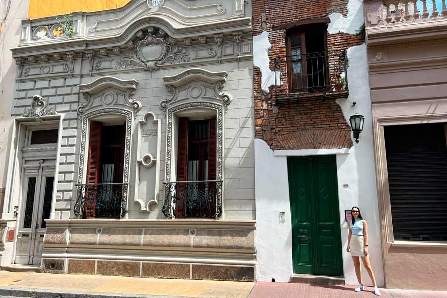 Clara outside the Casa Minima