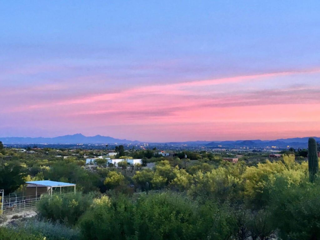 Colorful sunset in Casas Adobes