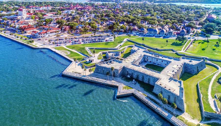 Aerial view of the Castillo de San Marcos in St. Augustine