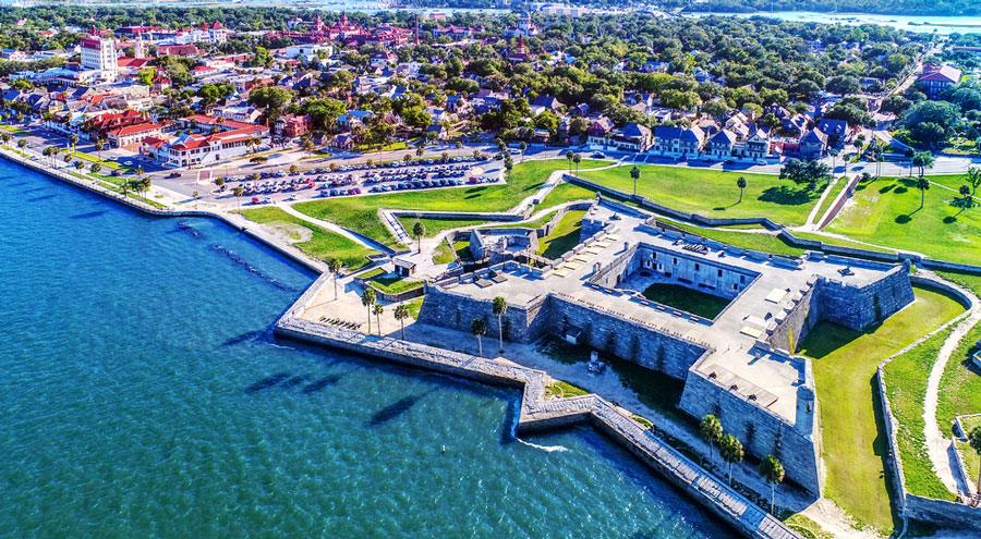 Aerial view of the Castillo de San Marcos in St. Augustine