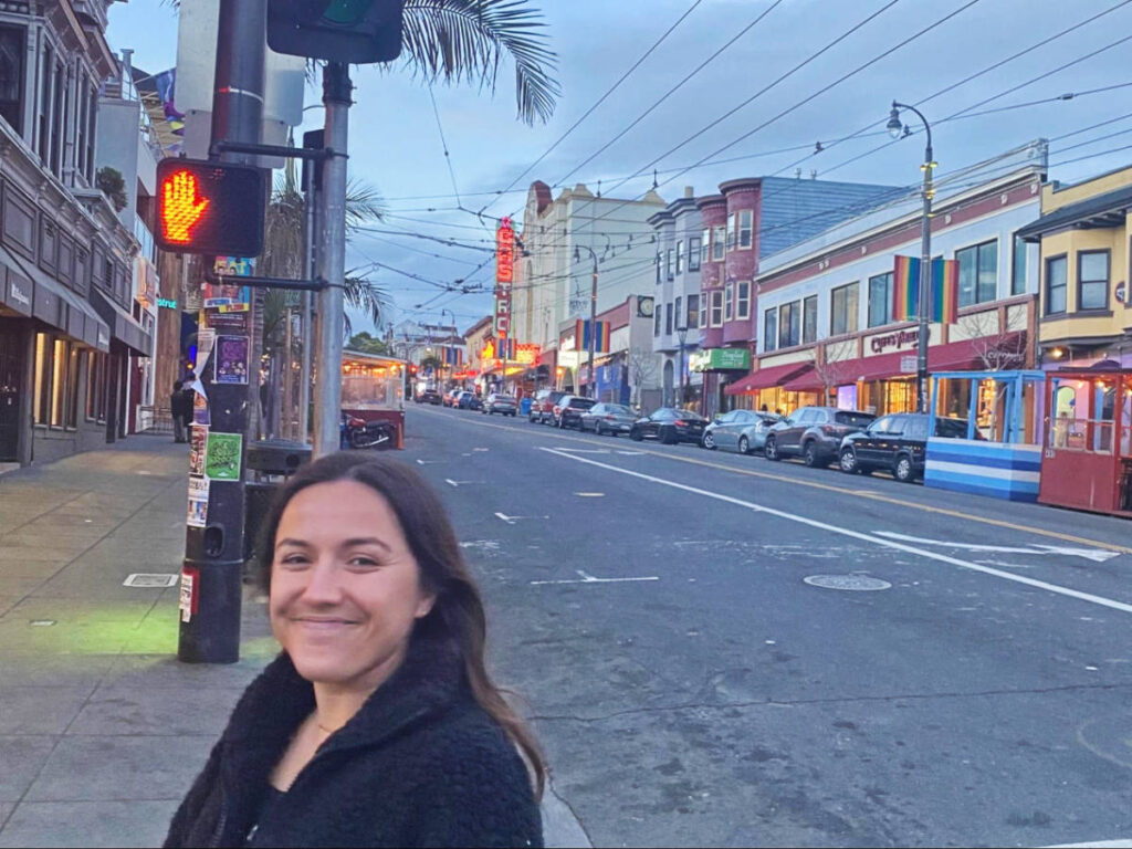 The author's partner during one of their dates in Castro District