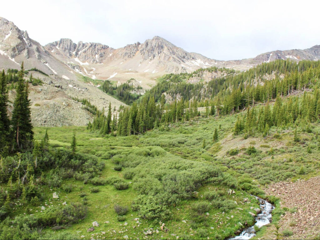 View of the trail to Cathedral Lake