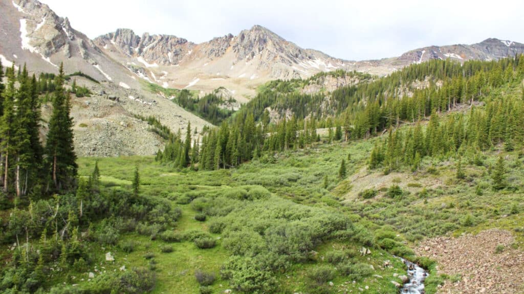 A stream along the trail to the Cathedral Lake
