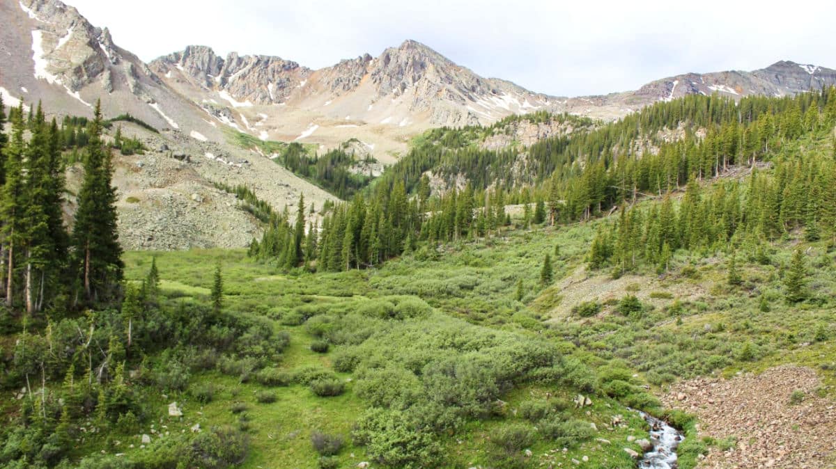 A stream along the trail to the Cathedral Lake