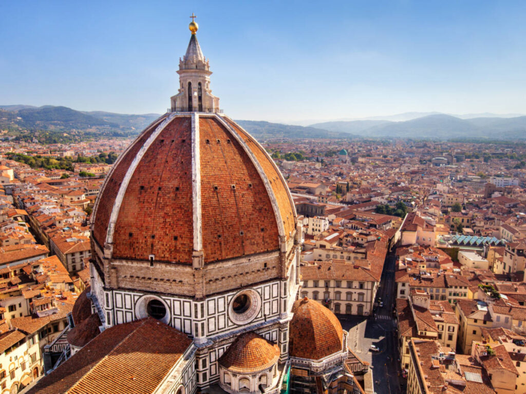 Top view of the Cathedral Santa Maria del Fiore in Florence