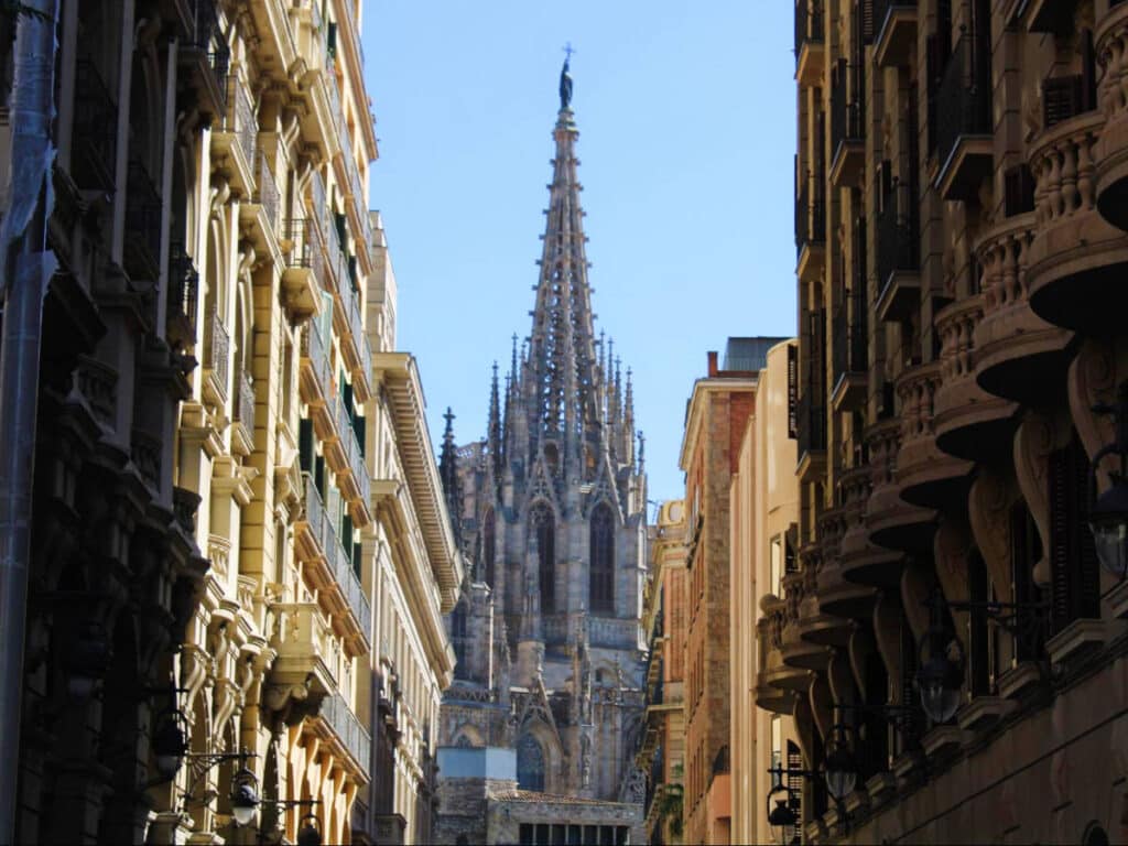 The Cathedral of Barcelona from afar